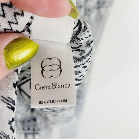 Costa Blanca Sheer Tribal Button Down Tank Top - Picture 7 of 9